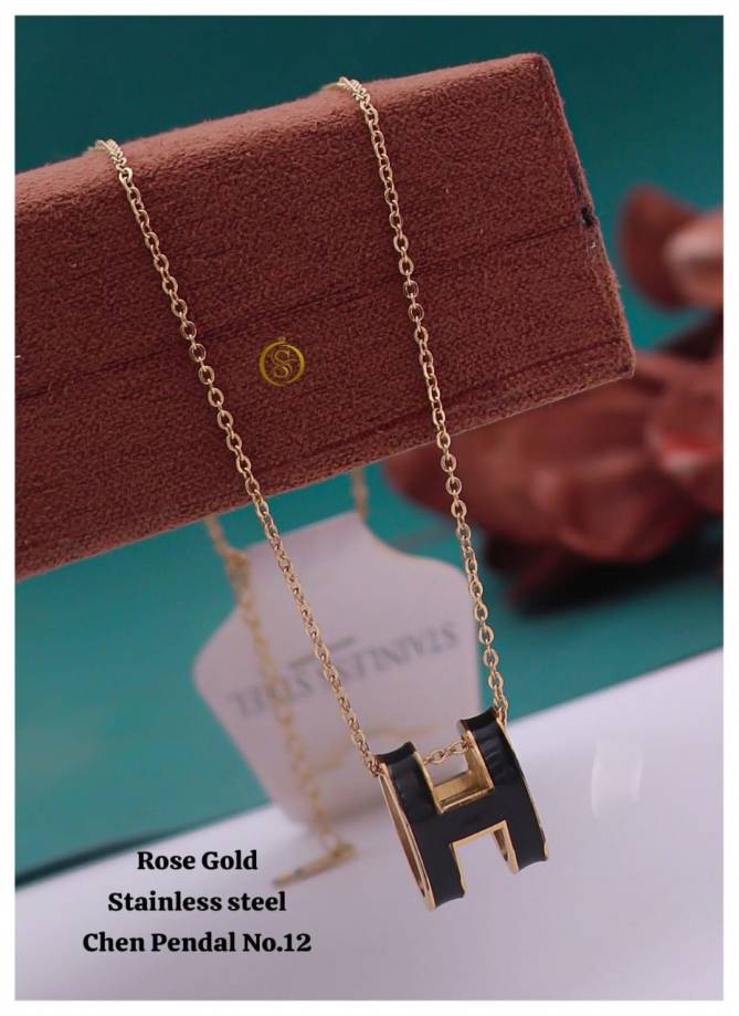 Daily Wear Rose Gold Stainless Steel Chain Pendal Wholesales Price In Surat
